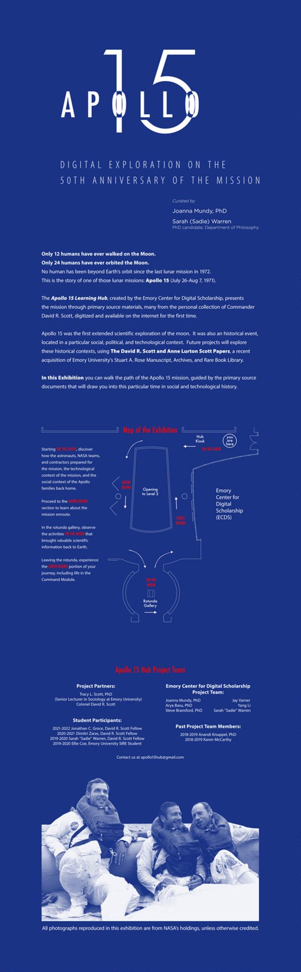 First page of Posters for "Apollo 15: Digital Exploration on the 50th Anniversary of the Mission" Exhibit