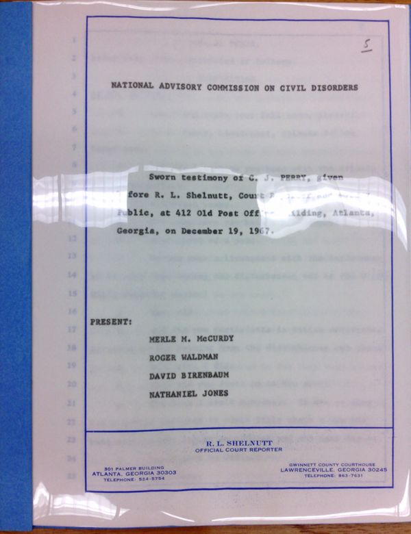 First page of Deposition of C.J. Perry