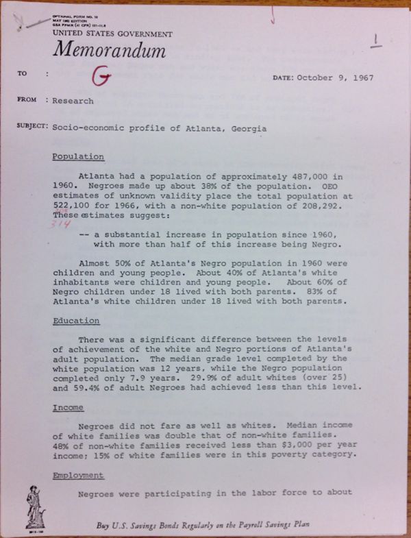 First page of Socio-economic profile of Atlanta, Georgia