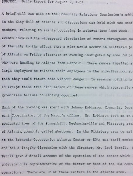Daily report memo from Robert Hughes to Jerome Heilbron (August 2)