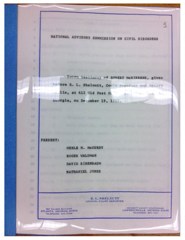 First page of Deposition of Robert McKibbons