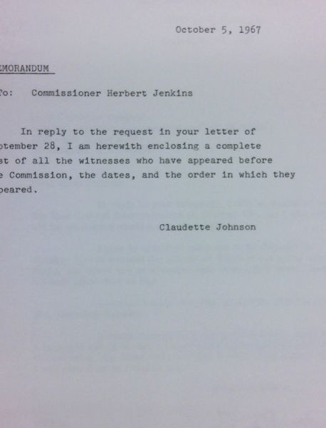 Attached correspondence between Claudette Johnson, Herbert Jenkins, and David Ginsburg