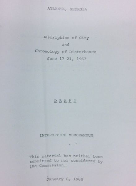 Draft description of city and chronology of disturbance (June 17-21)