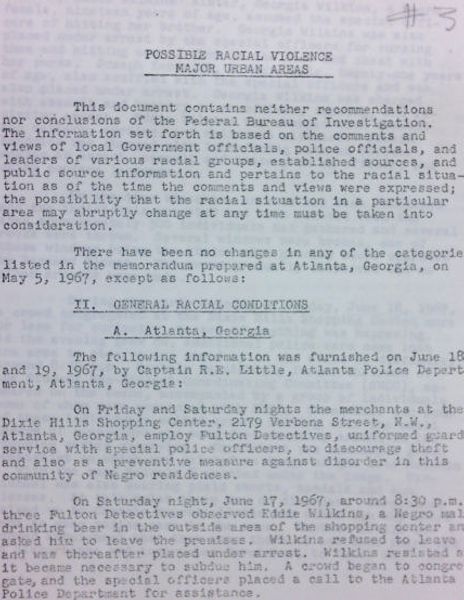 FBI Report: Possible Racial Violence Major Urban Areas (June 19)