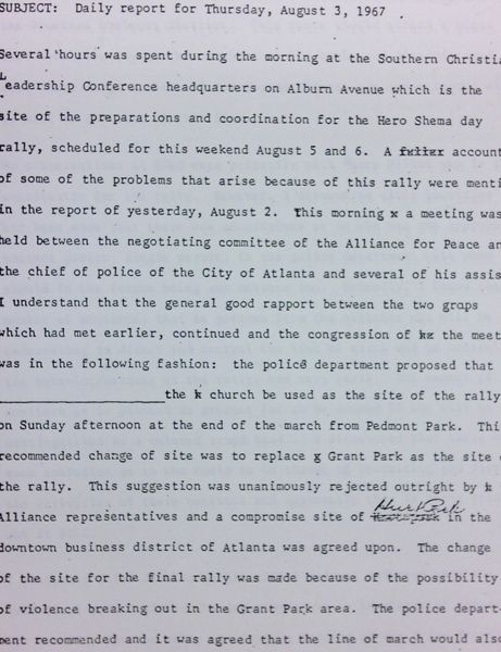 Daily report memo from Robert Hughes to Jerome Heilbron (August 3)