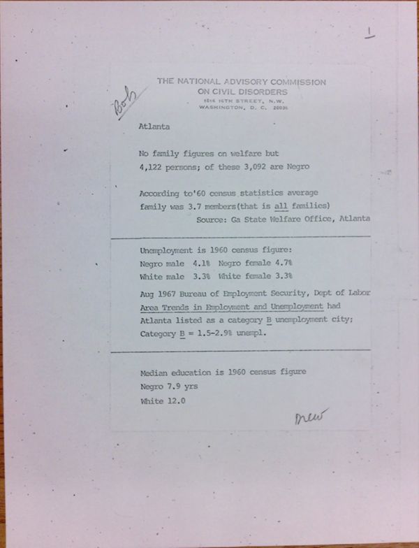 First page of Atlanta statistics