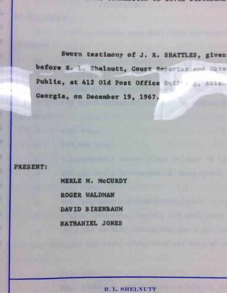 Deposition of J.R. Shattles
