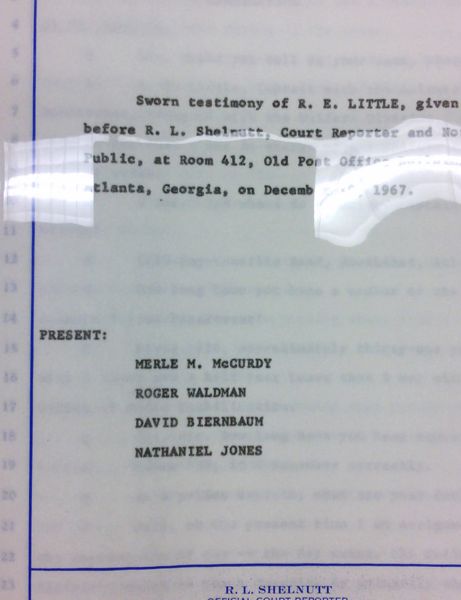 Deposition of R.E. Little