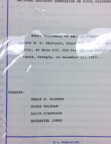 Deposition of Amos C. Parker