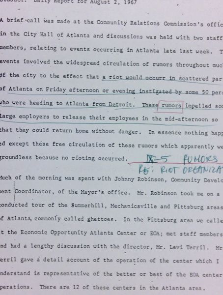 Daily report memo from Robert Hughes to Jerome Heilbron (August 2) - with handwritten notes
