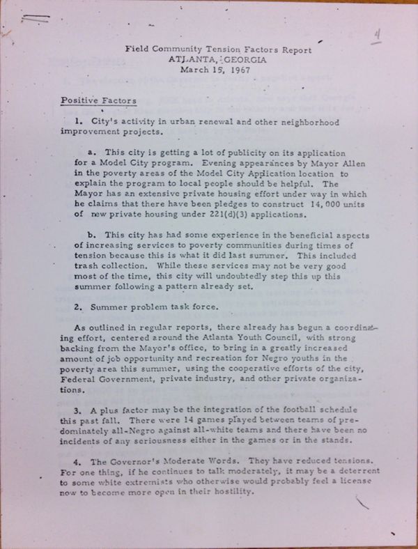 First page of Field Community Tension Factors Report (March 15)