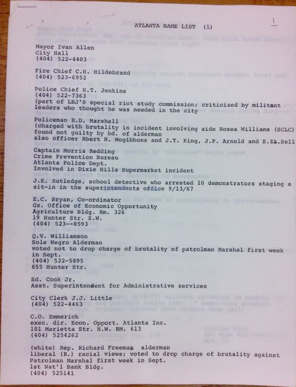First page of Atlanta name list