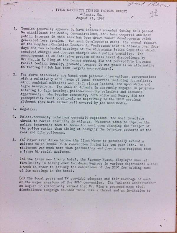 First page of Field Community Tension Factors Report (August 21)
