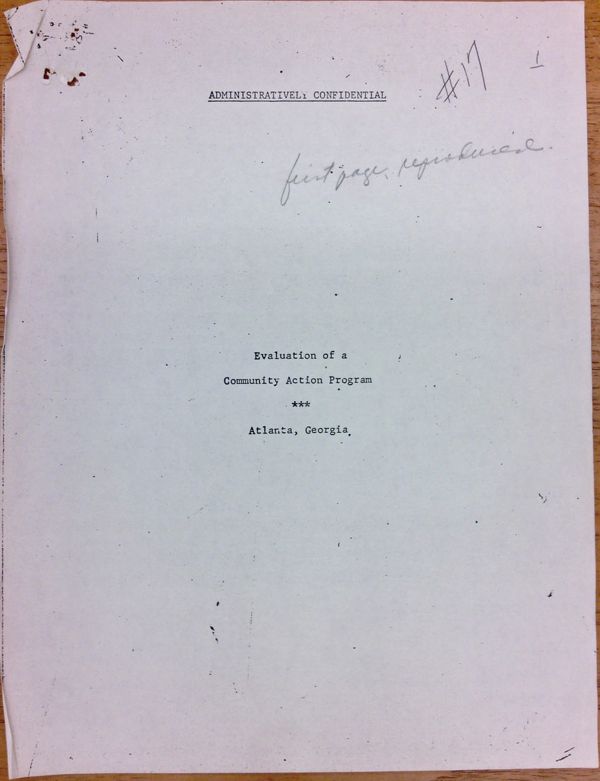 First page of Evaluation of Economic Opportunity Atlanta (EOA)
