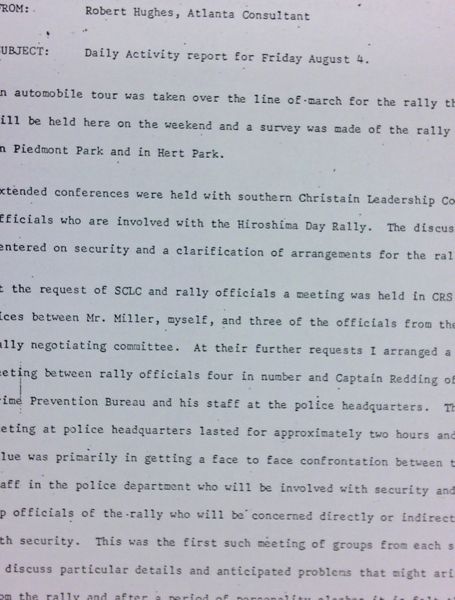 Daily report memo from Robert Hughes to Jerome Heilbron (August 4)