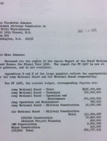 Copy of letter from Winston P. Wilson to Claudette Johnson