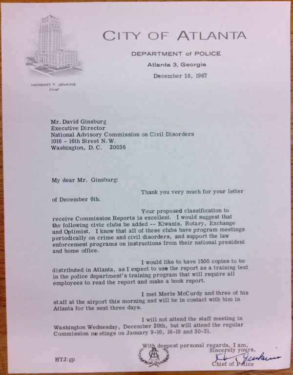 First page of Letter from Herbert Jenkins to David Ginsburg (December 18)