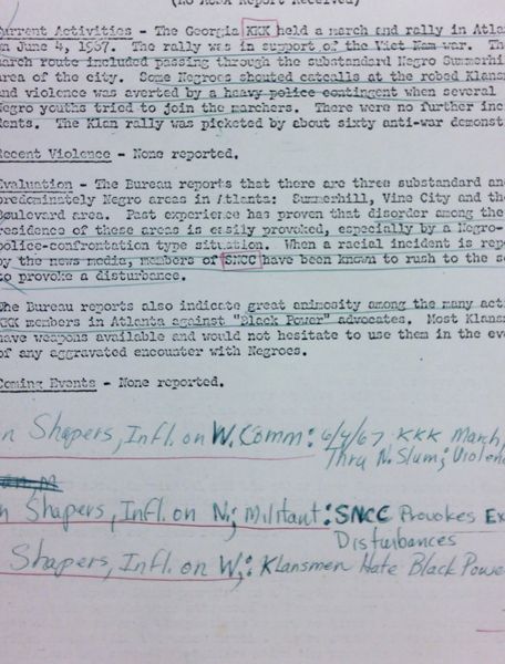 Atlanta report, with handwritten notes (June 16)