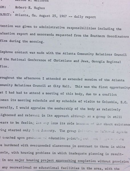 Daily report memo from Robert Hughes to Jerome Heilbron (August 25) - with handwritten notes