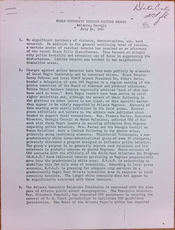 First page of Field Community Tension Factors Report (July 24)