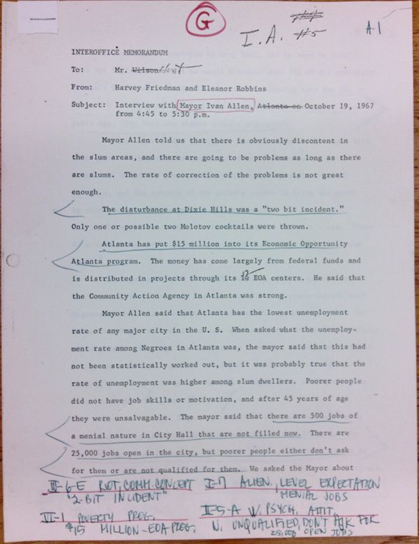 First page of Multiple memos to Isaac Hunt regarding Ivan Allen