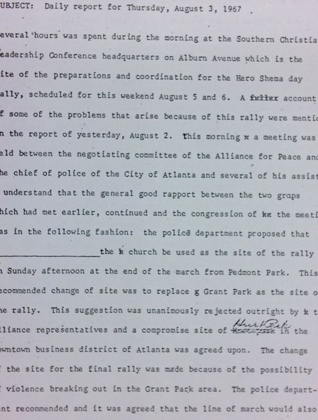 Daily report memo from Robert Hughes to Jerome Heilbron (August 3)