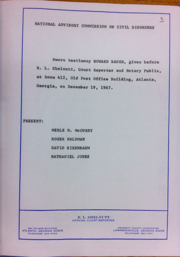 First page of Deposition of Howard Baugh