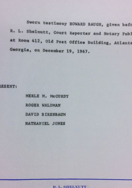 Deposition of Howard Baugh
