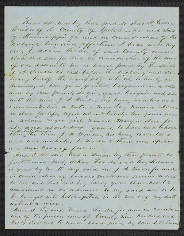 First page of Snider family records