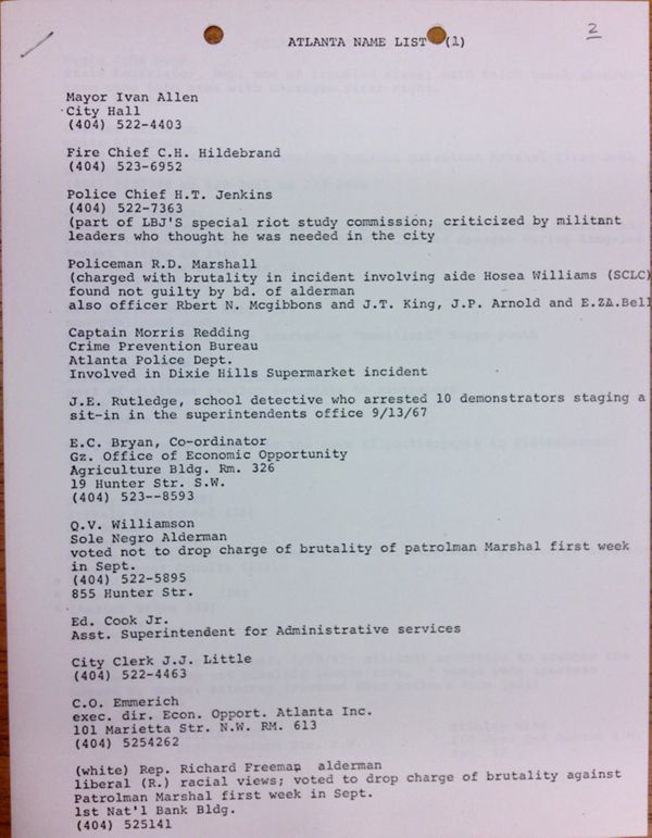 First page of Atlanta name list