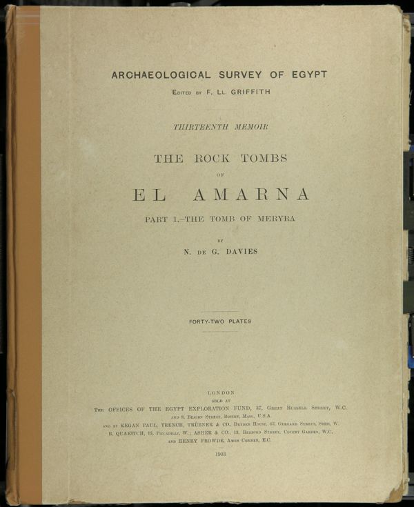 First page of The rock tombs of El Amarna: Part I. The Tomb of Meryra