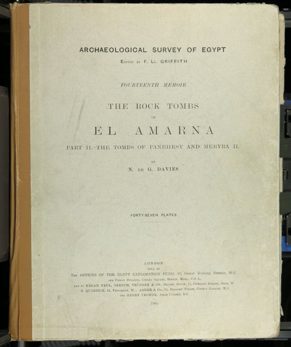 First page of The rock tombs of El Amarna: Part II. The Tombs of Panehesy and Meryra II