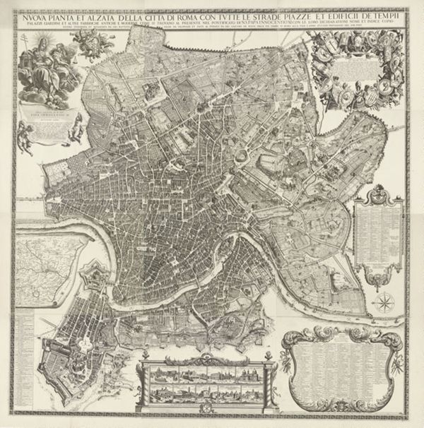 First page of Nuova piante et alzata della città di Roma con tutte le strade piazze et edifici