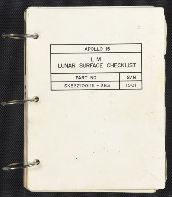 First page of Lunar Surface Checklist