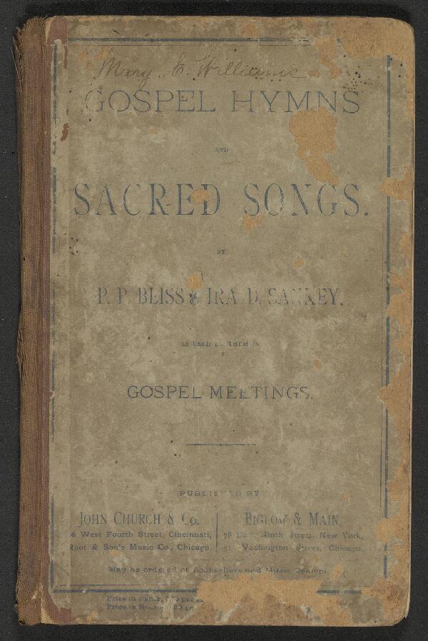 First page of 
Gospel Hymns and Sacred Songs