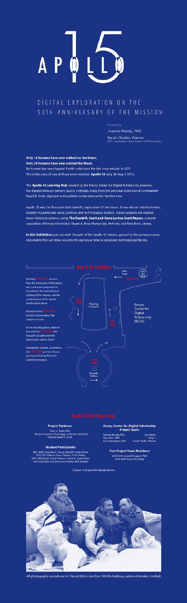First page of Posters for "Apollo 15: Digital Exploration on the 50th Anniversary of the Mission" Exhibit