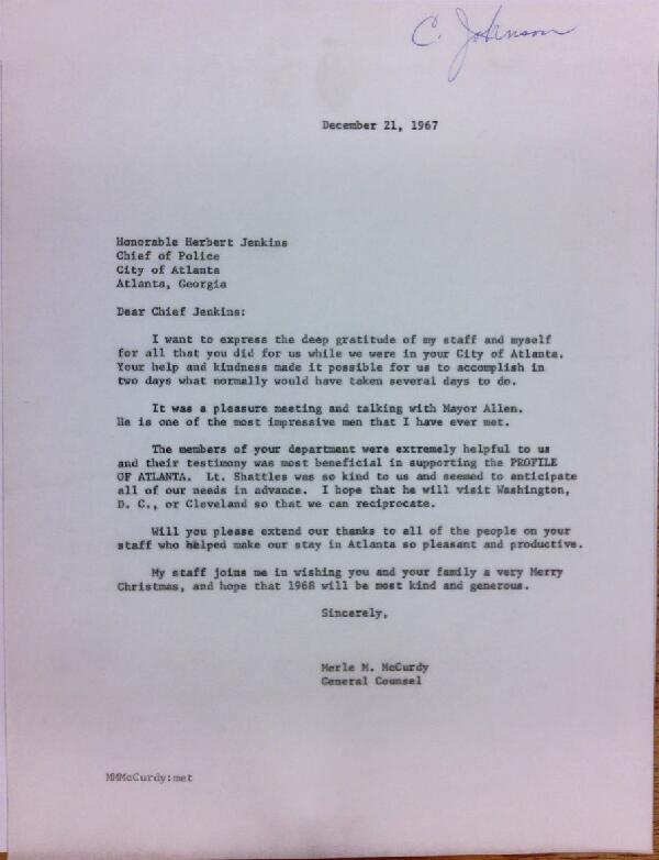 First page of Letter from Merle McCurdy to Herbert Jenkins (December 21)