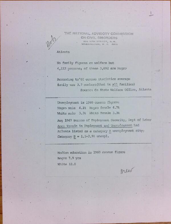 First page of Atlanta statistics