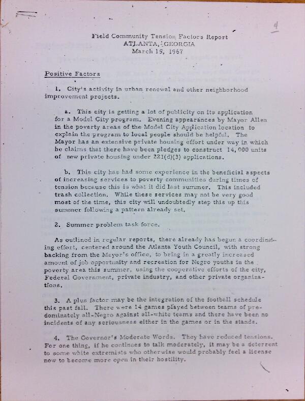 First page of Field Community Tension Factors Report (March 15)