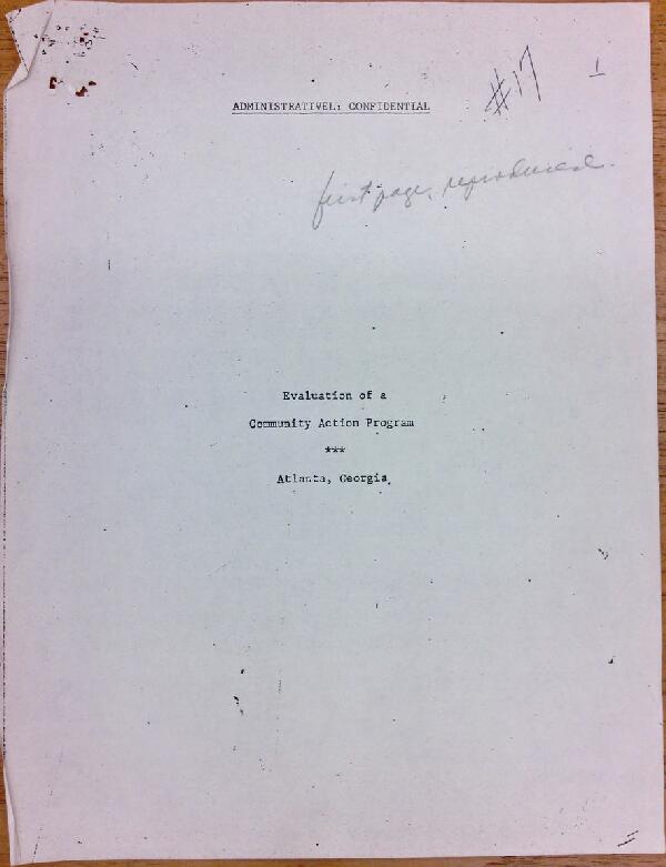 First page of Evaluation of Economic Opportunity Atlanta (EOA)