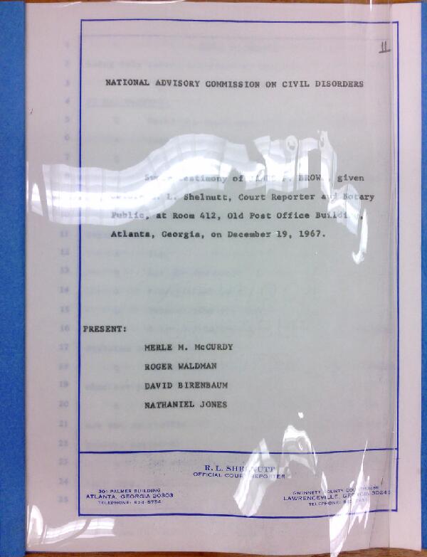 First page of Deposition of James F. Brown