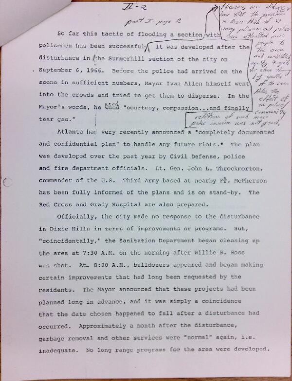 First page of Team Evaluation memos parts I-IV - with handwritten notes