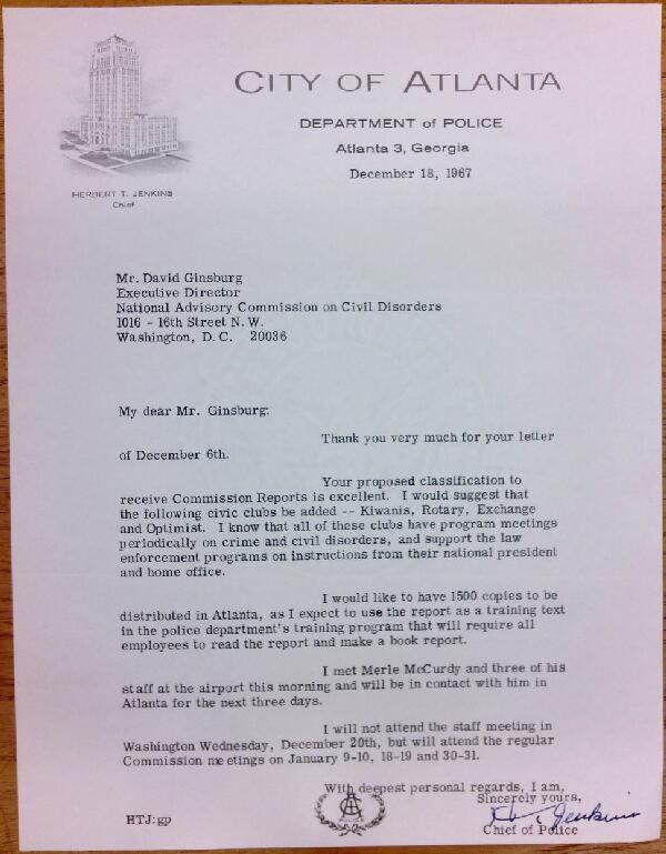 First page of Letter from Herbert Jenkins to David Ginsburg (December 18)