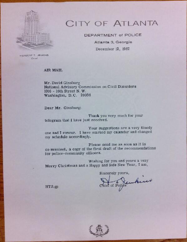 First page of Letter from Herbert Jenkins to David Ginsburg (December 12)