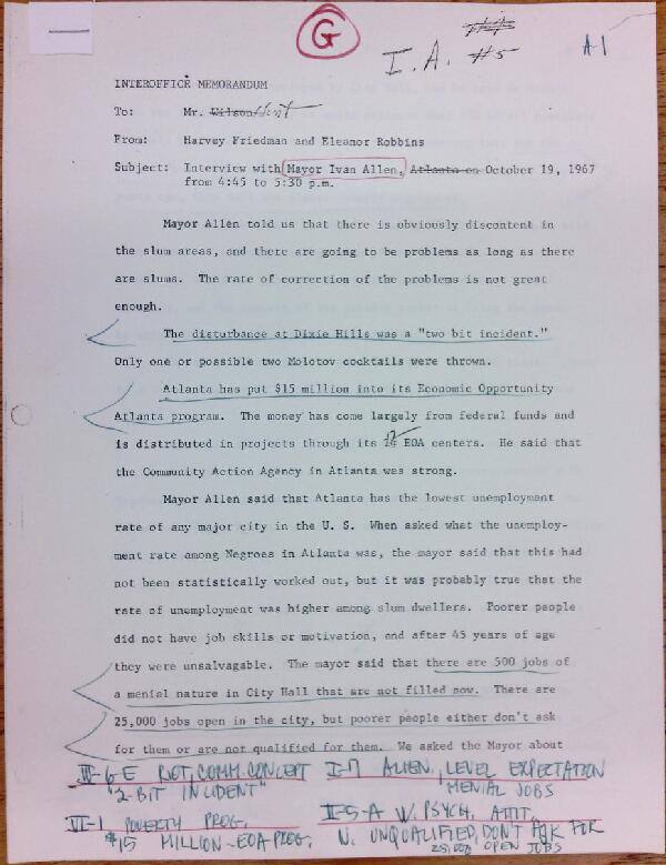 First page of Multiple memos to Isaac Hunt regarding Ivan Allen