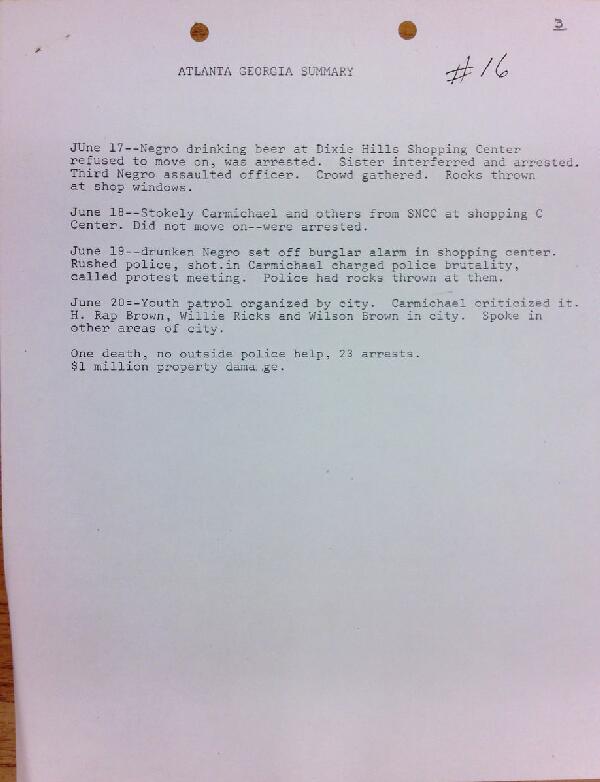 First page of Atlanta, Georgia summary (June 17-June 20)