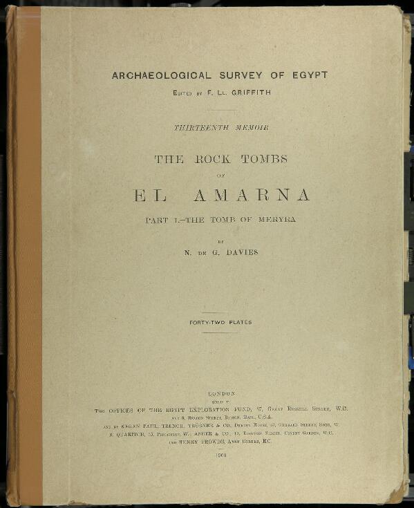 First page of The rock tombs of El Amarna: Part I. The Tomb of Meryra