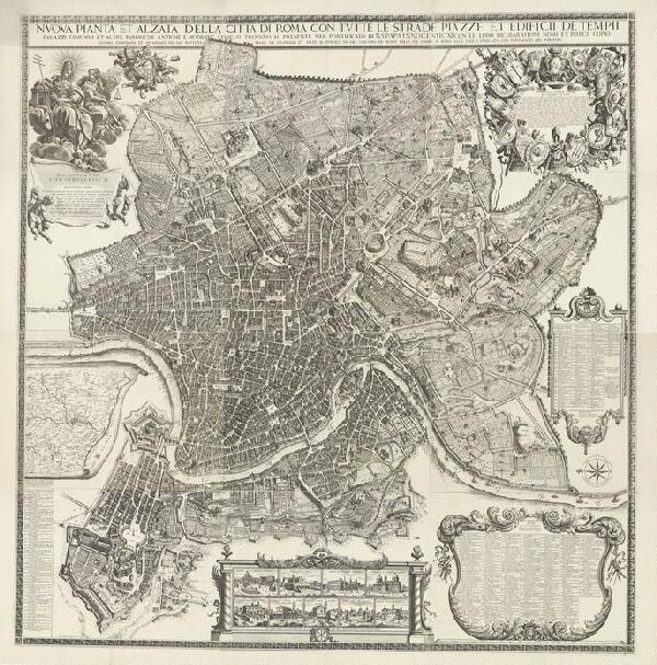 First page of Nuova piante et alzata della città di Roma con tutte le strade piazze et edifici