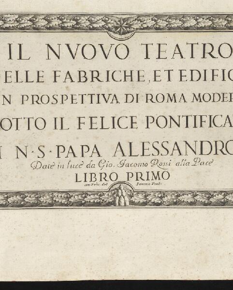 First page of Il nuovo teatro delle fabriche, et edificii, in prospettiva di Roma moderna. 5 vols.