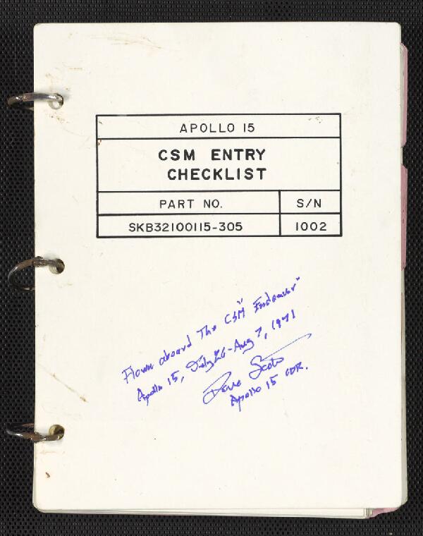 First page of CSM Entry Checklist (S/N 1002)